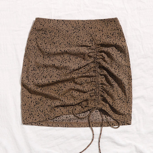 Minifalda Leopardo Cintura Alta Ajustada con Cordón Ajustable - Image 11