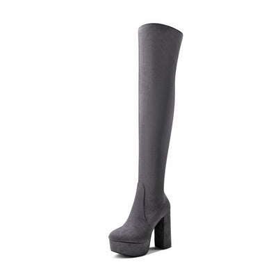 Botas Mosqueteras de Tacón Grueso para Mujer Talla Grande - Image 5
