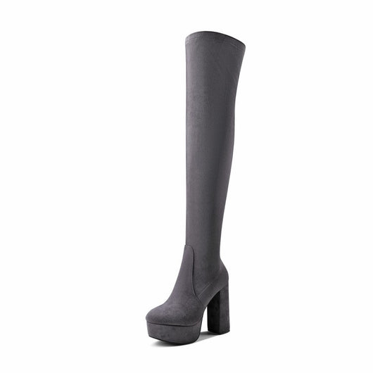 Botas Mosqueteras de Tacón Grueso para Mujer Talla Grande - Image 5