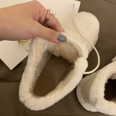 Zapatos de Algodón Cálidos con Forro de Lana y Pelaje Grueso - Image 8