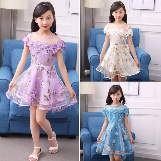 Vestido Floral Coreano Princesa para Niñas con Movimiento - Image 3