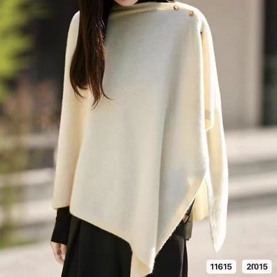 Poncho Capa Tejida Suelta para Mujer - Diseño Liso y Versátil - Image 4