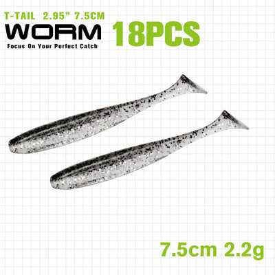 Gusano Artificial T-tail 55 75mm - Anzuelo de Pesca Realista - Image 26