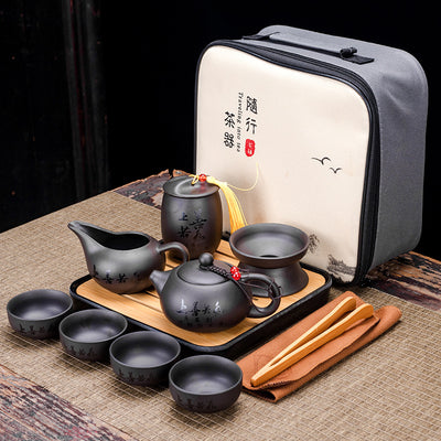 Juego de Té Portátil Zisha: Una Tetera y Cuatro Tazas - Image 17