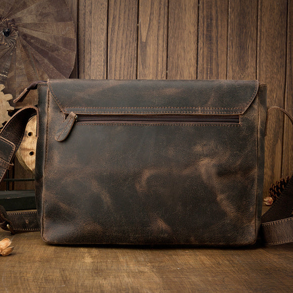 Bolso de Cuero Vintage para Hombre - Estilo Retro Casual