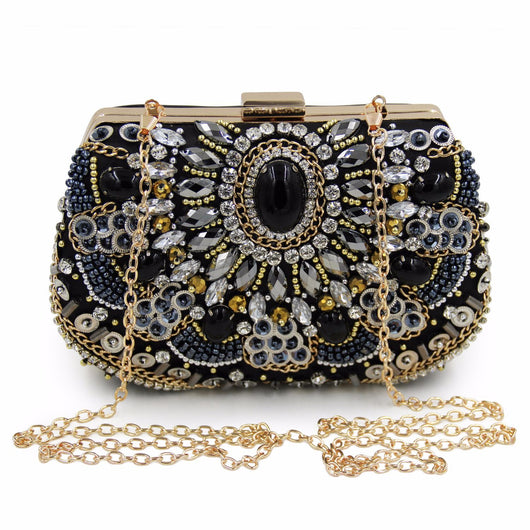 Bolso de Gala Elegante con Cristales y Diamantes Incrustados - Image 10