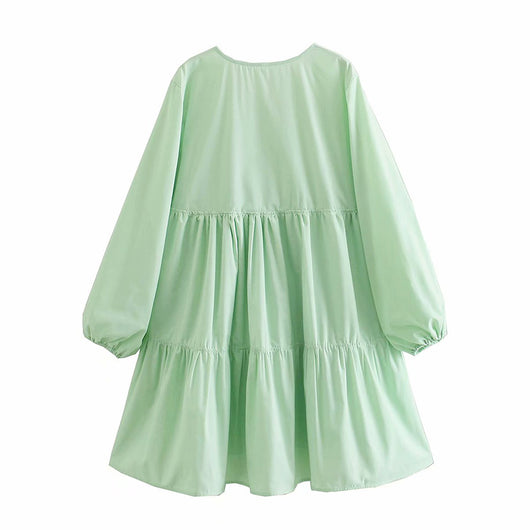 Vestido de Playa Elegante Escote en V Profundo Manga Larga - Image 4