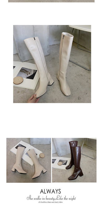 Botas Altas Knight de Tacón Grueso para Mujer - Image 13