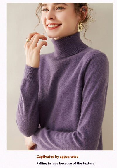 Suéter Cuello Alto de Cachemira Pura para Mujer - Image 30