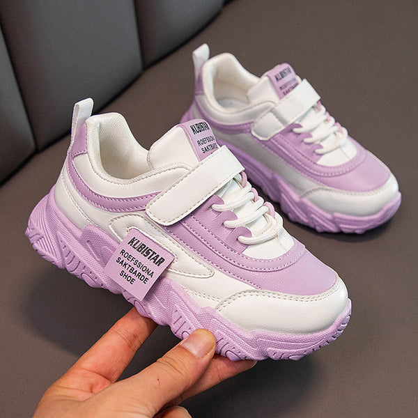 Zapatos Deportivos Casuales Morados con Malla Transpirable y Velcro