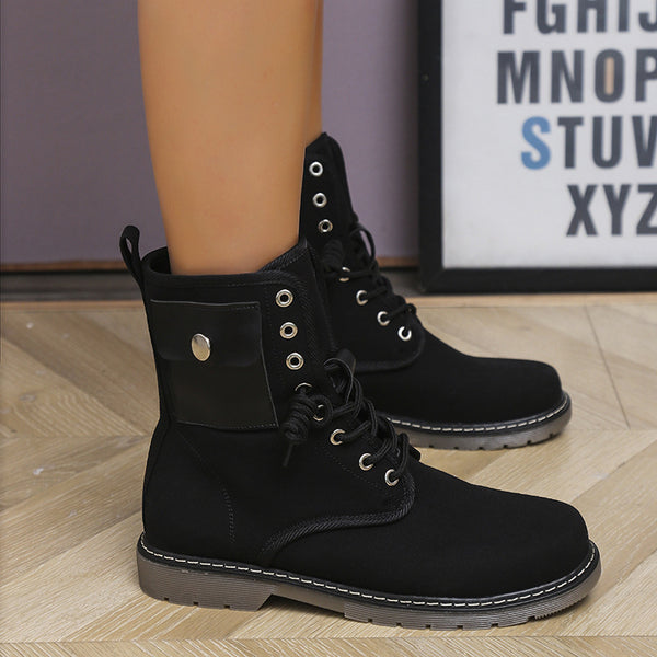 Botas Martin Cortas Estilo Británico para Otoño e Invierno