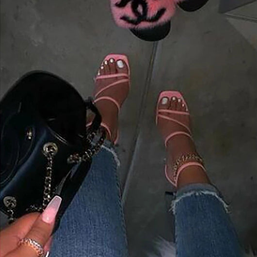 Sandalias Mujer Tacón Grueso con Tiras Finas - Image 11