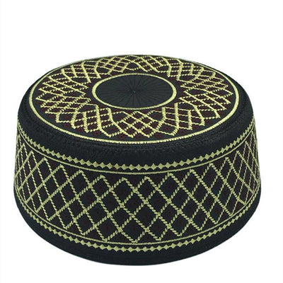 Gorra Islámica de Algodón con Bordado - Kufi Árabe para Oración