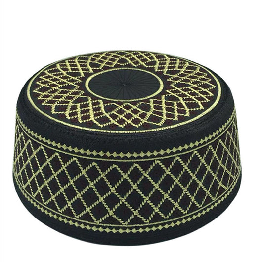 Gorra Islámica de Algodón con Bordado - Kufi Árabe para Oración