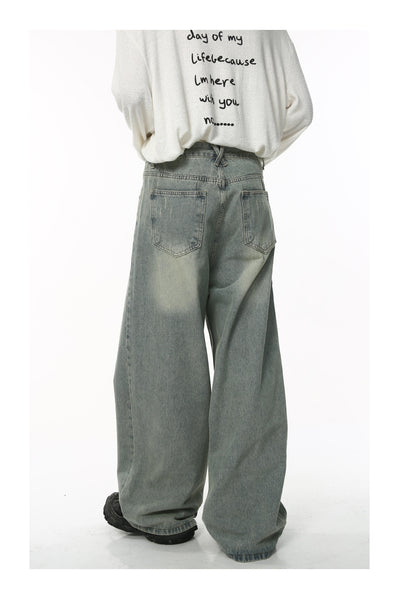 Conjunto de Camisa y Pantalón Oversized Lavado Desgastado en Blanco - Image 23