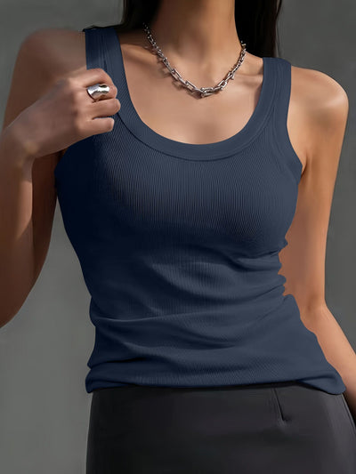 Blusa sin Mangas Cuello Redondo Versátil para Mujer - Image 8