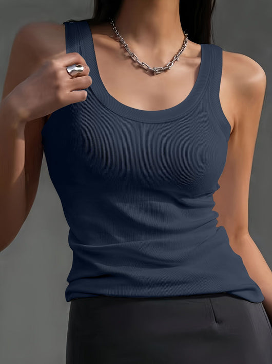 Blusa sin Mangas Cuello Redondo Versátil para Mujer - Image 8