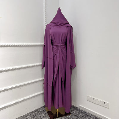 Conjunto de Tres Piezas: Falda Ajustada con Forro Interior y Abrigo Trim - Image 9