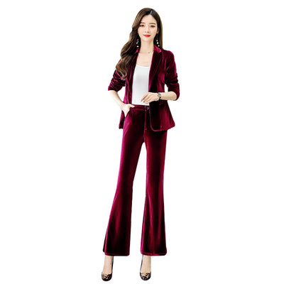 Traje Ejecutivo Terciopelo Dorado - Elegancia Profesional y Sofisticación - Image 5