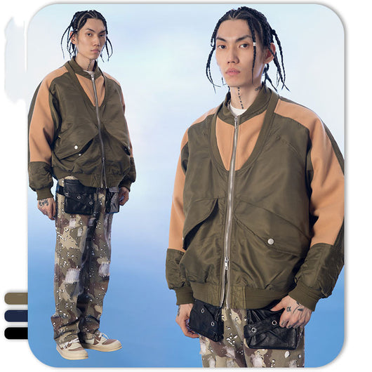 Chaqueta Bomber Colorblock para Hombre - Tendencia Actual - Image 13