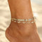 Pulsera Tobillera Doble Cadena Espina de Pescado con Cristales