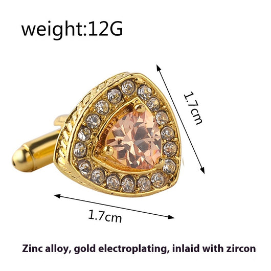 Gemelos para Camisa Hombre Cristal Triangular Diamante Francés - Image 12