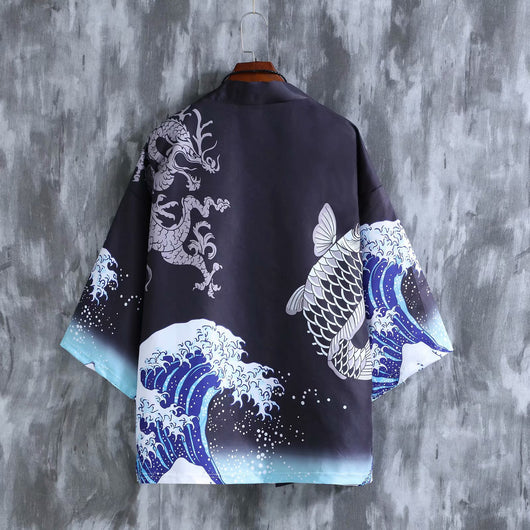 Cardigan Estilo Chino con Patrón de Olas - Image 9