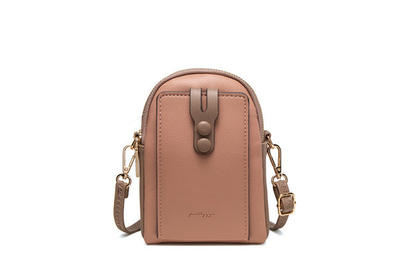 Bolso Bandolera Vertical Compacto para Celular con Cierre de Cremallera