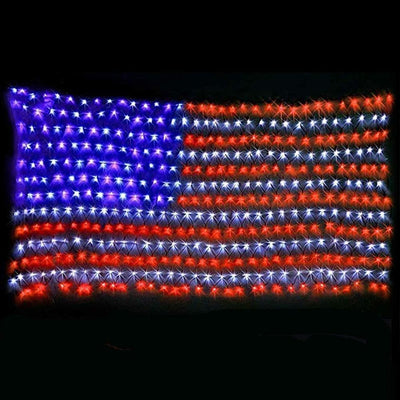 Luces Solares Bandera Americana Decorativas - Iluminación Patriótica para Fiestas