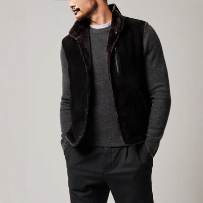 Abrigo de Invierno con Cuello Vuelto y Bolsillos - Diseño Elegante Bicolor - Image 3