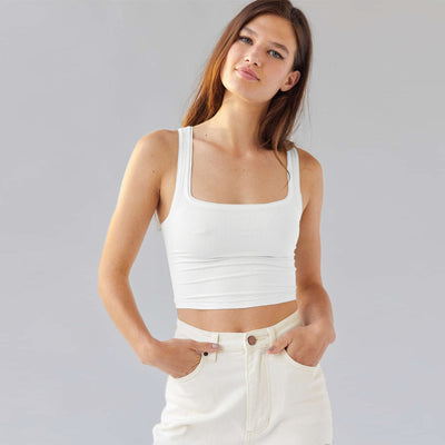 Top Ajustado Tipo Sling Básico Slim Fit para Mujer