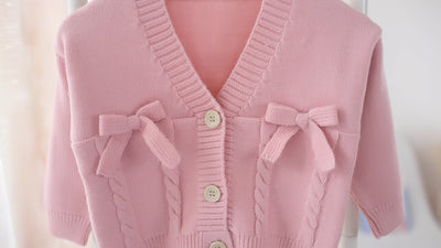 Cardigan Infantil con Lazo V-Neck para Niñas - Image 7