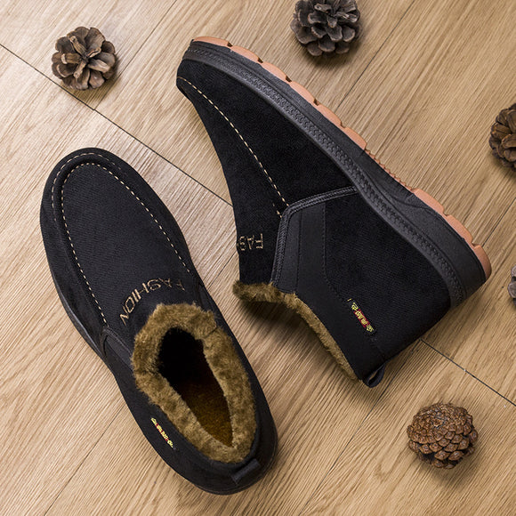 Zapatos de Invierno para Hombre con Forro Polar - Estilo Clásico Cómodo Antideslizante