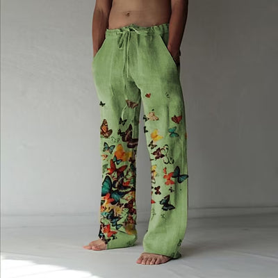 Pantalones Casuales para Hombre Primavera-Otoño con Estampado de Mariposas - Image 17