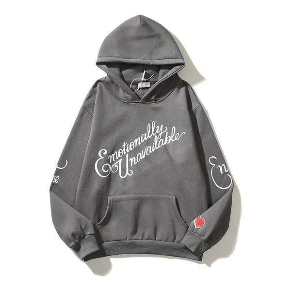 Sudadera con Capucha Retro Graffiti Alfabeto Desgastado Unisex - Image 3