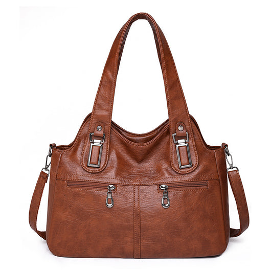 Bolso de Cuero Suave Gran Capacidad Estilo Retro Vintage - Image 8