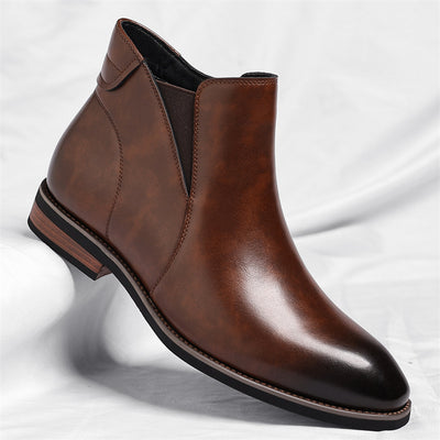 Botas Altas Retro de Cuero para Hombre - Estilo Formal Clásico - Image 5
