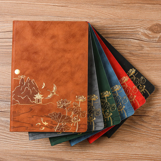 Set de Cuaderno A5 Estilo Chino Vintage para Negocios y Oficina en Caja de Regalo - Image 3