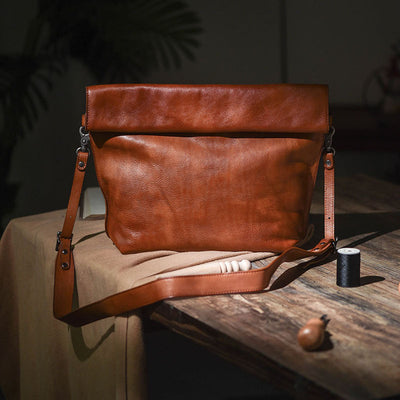 Bolsa de Cuero Curtido al Natural Hecha a Mano para Hombre - Image 3