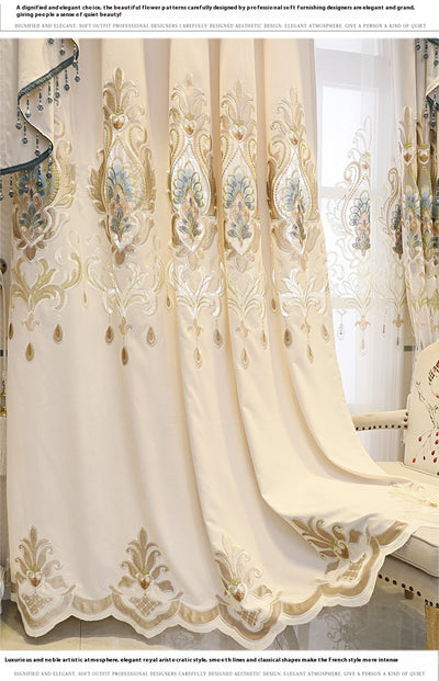 Cortinas Europeas de Lujo con Bordado Hueco de Flores para Sala de Estar - Image 16
