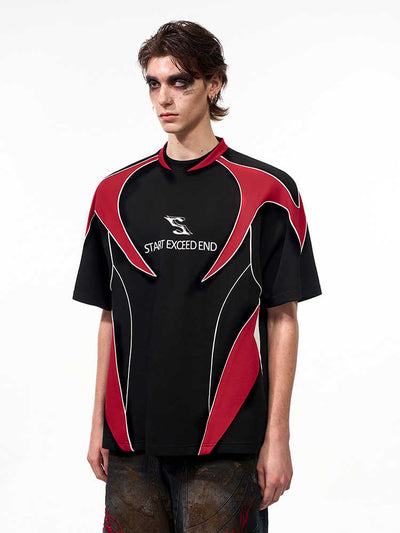 Camiseta Deportiva Hombre Manga Corta Estampado Letras Combinado - Image 8