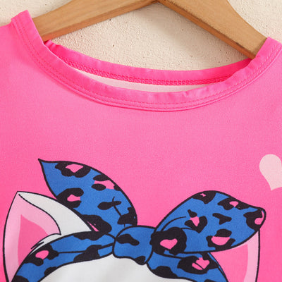 Blusa de Verano con Parche Gatito - Cuello Redondo Manga Corta - Image 3