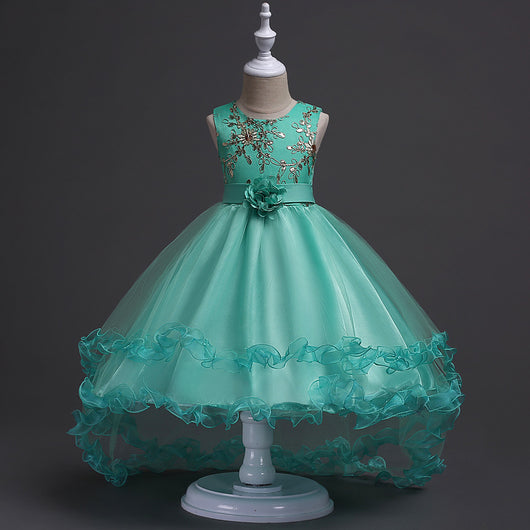 Vestido de Princesa Floral para Niña con Lentejuelas y Bordados - Image 3
