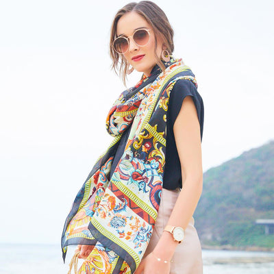 Chal Étnico Protector Solar Oversized para Viajes