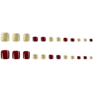 Adhesivos de Uñas Rojo Vino - Diseño Acabado Profesional - Image 5