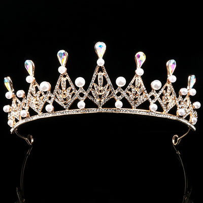 Corona de Perlas Imitación Atmosférica Novia Princesa Boda - Image 10