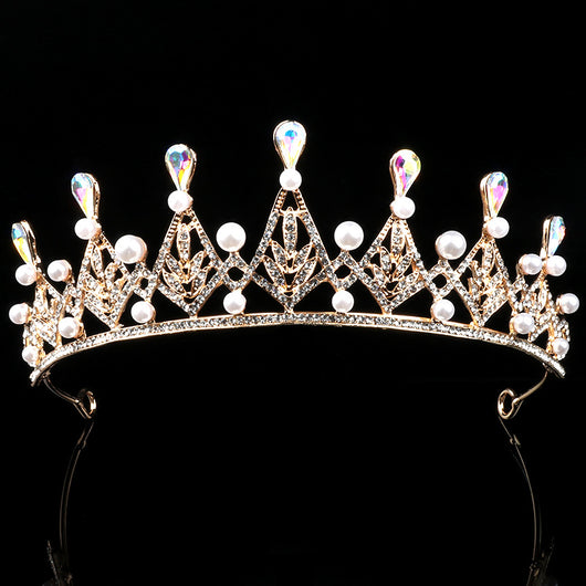 Corona de Perlas Imitación Atmosférica Novia Princesa Boda - Image 10