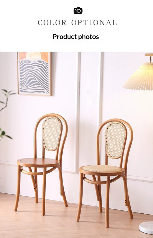 Sillas de Comedor Vintage Francesas de Madera Maciza con Tejido de Ratán - Image 19