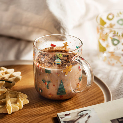 Vaso Navideño de Vidrio Grande con Asa para Desayuno - Image 2