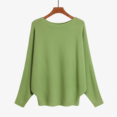 Suéter Tejido Holgado para Mujer - Blusa Cuello Redondo Manga Murciélago - Image 11